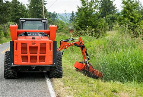 skid steer side arm mower|skid steer with mower attachment.